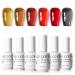 Gellen Jelly Gel Nail Polish Kit Burgundy Red Brown Dark 6 Colors Manicure Kit Sheer Crystal Transparent Shades Gel Polish Set Fall Winter Clear Gel Polish Amber Honey