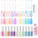 beetles Gel Polish Nail Art Gel Liner Set 12 Colors Unicorn Dreamy Pastel Gel Art Paint for Swirl Nails Built Thin Nail Art Brush in Bottle Gel Pen Soak Off Led Lamp Nail Art Easter Decoration Nails A2-Unicorn