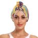 Retro Psychedelic Groovy Landscape Hair Towel 2 Pack Super Absorbent Hair Drying Towel Quick Dry Hair Turbans Head Towel with Button Twisty Wrap for Women Girls