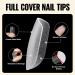 TOMICCA Nail Tips and Glue Gel Kit - 4 in 1 Nail Extension Set | 240Pcs Short Square Nails with LED Lamp | Acrylic Nail Starter Kit - Buy Online on GoSupps.com