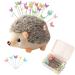 CICILIAYA Hedgehog Shape Pin Cushion  Cute Pincushions Sewing Kit Lovely Needle Cushions Pins Holder Sewing Accessories Supplies with 100Pcs Colored Butterfly Pins for Quilting DIY Crafts Patchwork Gray