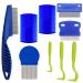 Auxhcyl 9 pieces flea comb for cats dogs lice comb dust ridge flea comb cat dog dogs tick pliers remover set with for lice knots dirt