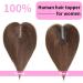 Medium Auburn Brown Human Hair Crown Topper - Swiss Base Hair Extension for Thinning Hair, Gray Coverage - 10inch 6 - Buy Online on GoSupps.com