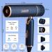 Buy Foldable Fast Drying Hair Dryer - 1600W Negative Ionic Blow Dryer for Travel - Mini Portable Design with Attachments in Blue - Buy Online on GoSupps.com