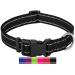 Dey-Premium dog collar nylon reflective adjustable for small and large dogs lots of colors and sizes collar dog puppy dog neck straps cat neck puppy neck black XS xS -1.0 x21-30 cm black-reflective