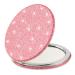 Dimeho Travel Makeup Mirror Magnifying Compact Cosmetic Mirror Portable Mini Pocket Mirror Round Double-Sided 2X/1X Folding Handheld Mirror for Purses Travel(Pink)
