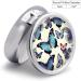 Beautiful Butterfly Round Pill Box | 3 Compartment Metal Organizer | Portable Decorative Pill Case - Buy Online on GoSupps.com