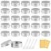 20 Pieces Small Tins with Lids Round Travel Pots Empty Cosmetic Containers Pots with Labels and Mini Spatula Small Tins Jars with Screw Lids for Lip Balm Sample Cream Lotion (15ml)