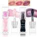Magic Color Changing Lip Oil Temperature Change Lip Glow Oil Moisturizing Plumping Lip Gloss No-Sticky Transparent Lip Care Tinted Lip Gloss Oil (Pink + Black)