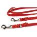 Copcopet 3-Way Adjustable Dog Leash - Handmade Fat Leather with Chrome Fittings | 2.40m x 18mm Red | International Shipping - Buy Online on GoSupps.com