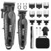 Kemei Hair Clipper and Trimmer Set Professional Cordless Hair Clipper for Men Electric Beard Trimmers Barber Hair Cuttings Kit T Blade Trimmers for Men with LCD Display KM-2290 KM-2293