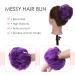 Synthetic Curly Messy Hair Bun Scrunchie Extension in Purple - Women's Updo Chignon Hairpiece - Buy Online on GoSupps.com