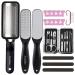 15pcs Foot Scrubber Pedicure Kit,Colossal Foot Rasp Foot File and Callus Remover Tool,Dead Skin Remover for Wet and Dry Feet, Surgical Grade Stainless Steel Files (black)