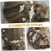 Housoutil 1 Set Bride Wedding Hairpin Wedding Hair Accessories Pearl Hair Comb Tiara Hair Barrettes Gem Hair Combs Hair Barrette for Girls Pearl Bun Hairpin Wedding Headdress Vintage Abs - Buy Online on GoSupps.com