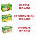 Dogadan Tea - Apple Tea (1 Box / 20 Tea Bags) - Form Mixed Herbal Tea (1 Box / 20 Tea Bags) - Form Mixed Herbal Tea with Lemon (1 Box / 20 Tea Bags) - 3 Boxes 60 Bags - Buy Online on GoSupps.com