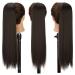 Clip-in Dark Brown Ponytail Extension - Long Smooth 24-Inch Hairpiece | Natural Braid Wrap 071G - Buy Online on GoSupps.com