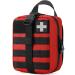 1000D Molle Ifak Pouch Rip Away, Tactical Tear Away Medical Pouch Empty, Military First Aid Pouch Bag Only for Camping Hiking Travel Red