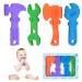 TYRY.HU Teething Toys for Baby Training Baby Toothbrush teether Chew Toy BPA Free Silicone Cooling Tools Shape Baby Teether Relief Gifts for Newborn 4pcs(C)