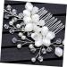 minkissy Wedding Headpiece Bridal Headdress wedding headgear rhinestones pearl flower comb white accessories Pearl Rhinestone Hair Comb Wedding dress Wedding Hair Comb - Buy Online on GoSupps.com