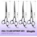 5-Piece Professional Dog Grooming Shears Set with Case - 7-inch Curved Thinning Scissors and Comb - Steel Pet Grooming Kit - Buy Online on GoSupps.com