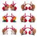 Miaija 12Pieces Pet Elk Hair Bows Clips Winter Funny Cute Xmas Dress Up Christmas Dog Hair Grooming Accessories for Small Puppy Cat Long Hair