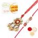 Ghasitaram Gifts Rakhis Online - Rakhi for Brother- RM-128 Bhaiya Bhabhi Rakhi with 400 GMS of Besan Barfi Rakhi Set with 400 gms of Besan Barfi