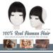 BARSDAR Clip in Fringe Human Hair - 100% Real Hair French Bangs Extension for Women, Natural Black 1B - Washable/Dye-able - Pack of 1 - Buy Online on GoSupps.com