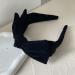 Dainty Black Velvet Knot Bow Turban Headband for Women - Wide Hairband for Yoga and Fashion - Buy Online on GoSupps.com