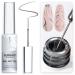 BURANO Liner Holographic Gel Nail Polish UV LED Reflective Glitter Painted Gel Silver Metallic Gel Nail Build in Thin Nail Brush Chrome Gel Curing Required 8ml (silver) LX0