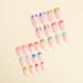 Colorful French Tip Press on Nails - Medium Square Fake Nails with Bubble Pattern | 24Pcs Reusable Acrylic Nails for Women and Girls - Buy Online on GoSupps.com