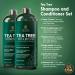 Tea Tree Shampoo & Conditioner Set - Deep Cleansing Strengthening & Shine for Dry Scalp - 16 fl oz - For Men & Women - International Shipping Available - Buy Online on GoSupps.com