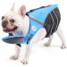 Petglad French Bulldog Life Jacket, Pet Life Vest, Dog Lifesaver Preserver with Handle & Reflective, for Swim, Pool, Beach, Boating (Blue) Chest Girth 16.5"-29.5" Blue