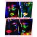 Kalolary Neon Eyeshadow Palette - 24 Highly Pigmented Matte & Sparkling Colors Glows in the Dark UV Blacklight with 4 Pink Brushes - International Shipping Available - Buy Online on GoSupps.com