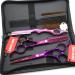 6.0 inch hair scissors set hair cutting scissors & thinning scissors with razor&comb in 1 set (Violet) - Buy Online on GoSupps.com