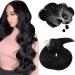 Moresoo microring extensions real hair 55cm black hair extensions remy real hair microring cold fusion black #1 hair extension real hair microring thick hair 50g 55 cm 1.Microring #1