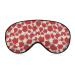 Cartoon Strawberry with Flower Sleep Mask for Women Adjustable Sleeping Eye Shades Cover with Elastic Strap