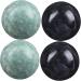 Fomiyes 4 Set Ball Massage Device - Metal Stone Massage Balls for Hands Ankle & Shoes - Crystal & Obsidian Fitness Tools - Buy Online on GoSupps.com
