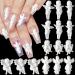 PAGOW 90PCS Retro Baroque 3D Embossed Angel Baby Nail Art Charms Accessories Cute Cupid Designs White Angel for DIY Manicure Jewelry Decor Women Nail Supplies