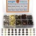 125 Sets Chicago Screws Assorted Kit 5 Color Leather Rivets Screw Rivets Flat Fillister Book Binding Posts Nail Rivet Chicago Bolts for DIY Leather Craft Black Silver Golden Bronze (Colours 5 4mm)