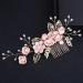 NUOBESTY 4pcs Handmade Floral Wedding Hair Comb Set - Pink Rhinestone Bridal Headpiece & Hair Accessories - Buy Online on GoSupps.com