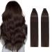 Silk-Co Tape in Extensions Real Hair 40Stk Remy Tape Extensions Real Hair Skin Weft Hair Extensions Adhesive Tape in Hair Extension 80g 02# Dark Brown 30cm Dark Brown