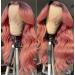 ANDRIA Pink Long Lace Front Wig 24 Inch Loose Wave - Heat Resistant Synthetic Ombre Wig for Women - Buy Online on GoSupps.com