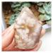 Natural Stone Sakura Agate Crystals Flame Home Room Decoration Feng Shui Gemstone Ornaments Reiki Stone Collection (Color : 80-90g Size : 1pc) 1pc 80-90g