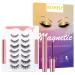 Veshely natural magnetic eyelashes with eyeliner 7 pair of natural appearance improved reusable false eyelash set 3D short and long magnetic eyelash set