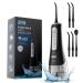 ZPN Water Dental Flosser Cordless for Teeth Cleaning with 4 Modes Oral Irrigator 5 Replaceable Jet Tips Portable and Rechargeable IPX7 Waterproof Teeth Cleaner for Home and Travel (Black)