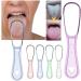 Hxzdey 1/5 pieces of tongue scraps tongue cleaning mouthpiece tongue scrap reusable anti-halitosis care cleaner for adults and children Beauty tools (color: 5color)