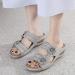 JWSVBF Orthotic Sandals for Women - Grey, Size 8.5 Wide | Bunion-Friendly Slides for Comfortable Walking in Style - Buy Online on GoSupps.com