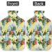 Parrot Heat Bottle with Fluffy Cover - 2L Hot Water Bottle for Kids & Adults - Tropical Hibiscus Design for Cozy Nights & Pain Relief - Buy Online on GoSupps.com