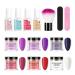 Roseflower Dipping Powder Nails Kit 6 Colors Nude Dip Nails Powder Starter Kit with Base Coat Top Coat Staubinel Nail Fee - Diy Salon Manikure at Home - BLASSING GLING SHING LAITS HAINTED SHOULD for 3 weeks