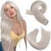 Moresoo Tape in Hair Extensions Human Hair Blonde Tape in Extensions Real Hair White Blonde Human Hair Extensions Tape in 22 Inch 20 Pieces/50g #60A 22 Inch 1.#60A